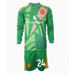 Billiga Manchester United Andre Onana #24 Målvakt Tredjeställ Barn 2024-25 Långärmad (+ Korta byxor)
